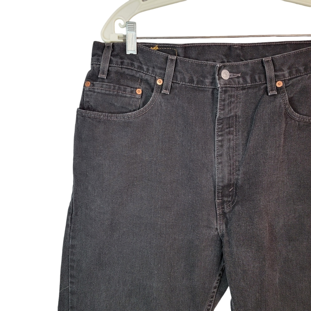 Levi's 505 Vintage Y2K Made in USA Denim Dark Wash Black Jeans Men's 38x32 - Picture 2 of 14